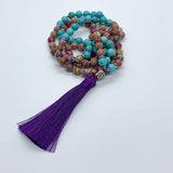 Amjhor - Collier mala 108 perles jaspe et turquoise - My Shop Yoga